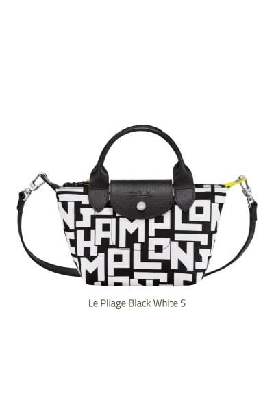 İthal LongChamp Le Pliage LGP El Çantası S Black White